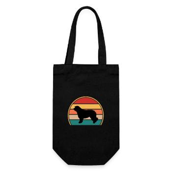 Catalan Chien de Berger Chien Amoureux Silhouette Rétro Coucher de Soleil - Sac à bouteille - noir - Devant