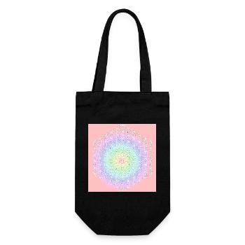 Blume des Lebens weiß - 5. Dimension - Geschenkbeutel für Flaschen - Schwarz - Vorne