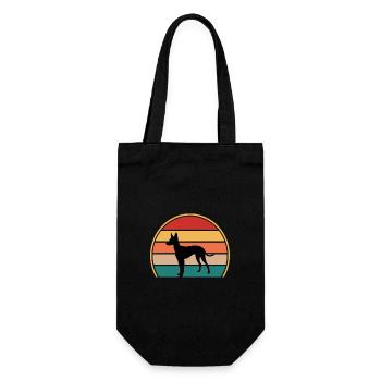 Cirneco Dell Etna Dog Love Silhouette Retro Sonnenuntergang - Geschenkbeutel für Flaschen - Schwarz - Vorne