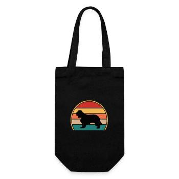 Cocker Spaniel Dog Lover Silhouette Vintage Sunset - Gift Bag for Bottles - black - Front