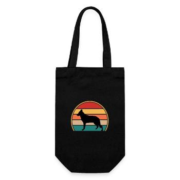Silhouette de chien de berger d’Europe de l’Est Rétro Coucher de soleil - Sac à bouteille - noir - Devant