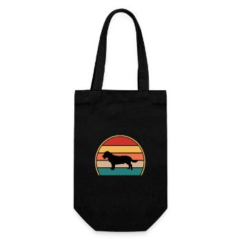 Drever Hundeliebhaber Silhouette Vintage Sonnenuntergang - Geschenkbeutel für Flaschen - Schwarz - Vorne