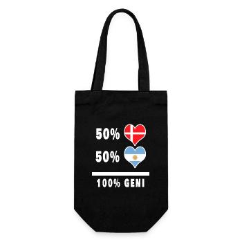 Argentinien und Dänemark 100% geniale Flagge - Geschenkbeutel für Flaschen - Schwarz - Vorne