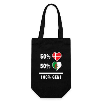Algerien und Dänemark 100% geniale Flagge - Geschenkbeutel für Flaschen - Schwarz - Vorne