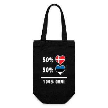 Estland und Dänemark 100% geniale Flagge - Geschenkbeutel für Flaschen - Schwarz - Vorne