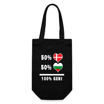 Bulgarien und Dänemark 100% geniale Flagge - Geschenkbeutel für Flaschen - Schwarz - Vorne