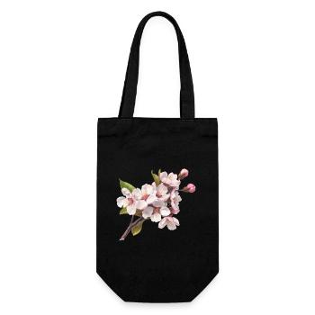 Pastel cherry blossoms - Gift Bag for Bottles - black - Front