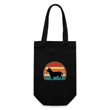 Lancashire Heeler Dog Love Silhouette Retro Sunset - Gift Bag for Bottles - black - Front