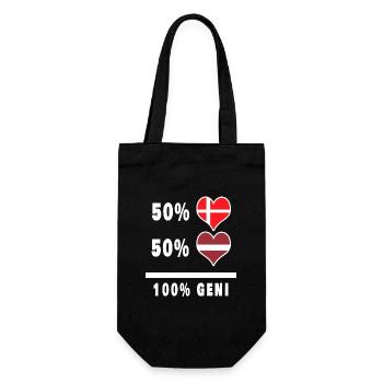 Latvia and Denmark 100% genius flag - Gift Bag for Bottles - black - Front