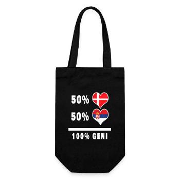 Serbien und Dänemark 100% Genius Flagge - Geschenkbeutel für Flaschen - Schwarz - Vorne