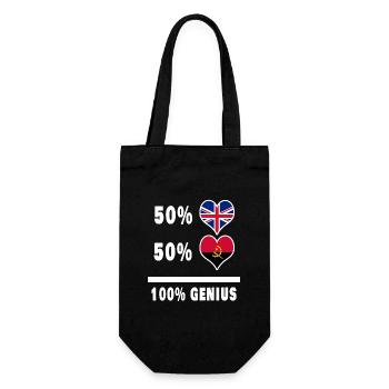 Angola and Great Britain 100% Genius Flag - Gift Bag for Bottles - black - Front
