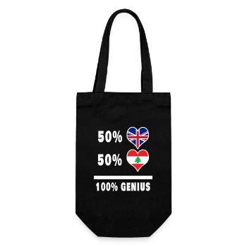 Lebanon and Great Britain 100% Genius Flag - Gift Bag for Bottles - black - Front