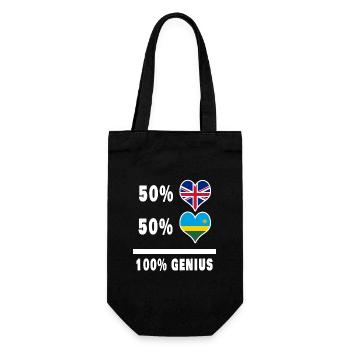 Ruanda und Großbritannien 100% Genius Flagge - Geschenkbeutel für Flaschen - Schwarz - Vorne