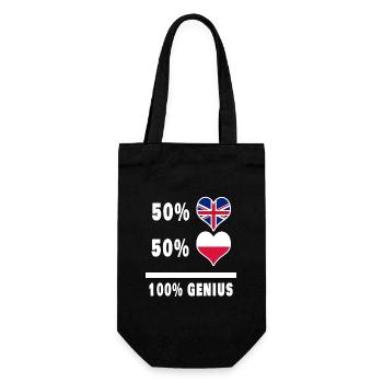 Poland and Great Britain 100% Genius Flag - Gift Bag for Bottles - black - Front