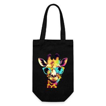 Aliz die Giraffe - Geschenkbeutel für Flaschen - Schwarz - Vorne