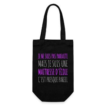 Maîtresse d' école pas parfaite humour maitresse - Sac à bouteille - noir - Devant