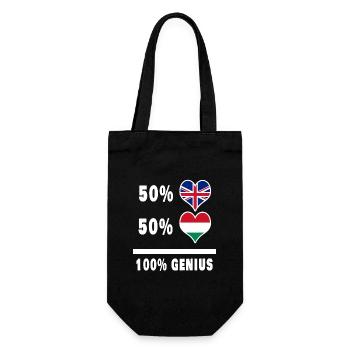 Hungary and Great Britain 100% Genius Flag - Gift Bag for Bottles - black - Front