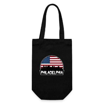 Philadelphie Pennsylvanie États-Unis Flag Skyline Silhoue - Sac à bouteille - noir - Devant