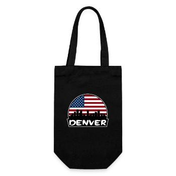 Denver Colorado USA Flagge Skyline Silhouette Reisen - Geschenkbeutel für Flaschen - Schwarz - Vorne