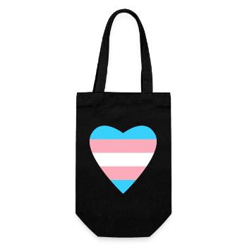 Transgender Pride Herzdesign - Geschenkbeutel für Flaschen - Schwarz - Vorne