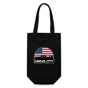 Kansas City Missouri États-Unis Flag Skyline Silhouette T - Sac à bouteille - noir - Devant