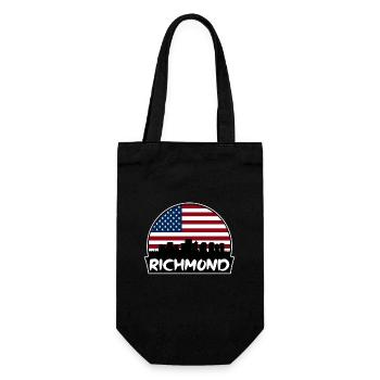 Richmond Virginia USA Flagge Skyline Silhouette Trav - Geschenkbeutel für Flaschen - Schwarz - Vorne