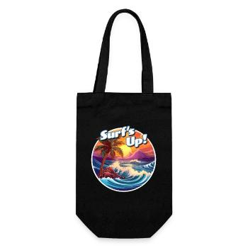 Ride the Wave: It's Surf's Up Time! - Gift Bag for Bottles - black - Front