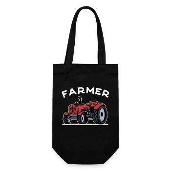 Commercial Vehicle Tractor Field Farmer Saying Organic Farmer - Gift Bag for Bottles - black - Front