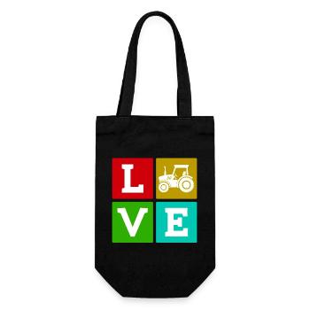 Tractor Country Life Saying Commercial Vehicle Farmer - Gift Bag for Bottles - black - Front