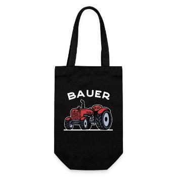 Bauer Traktor Landleben Landmaschinen Bauernhof - Geschenkbeutel für Flaschen - Schwarz - Vorne
