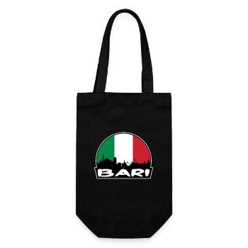 Bari Italien Flagge Skyline Silhouette Reisen - Geschenkbeutel für Flaschen - Schwarz - Vorne