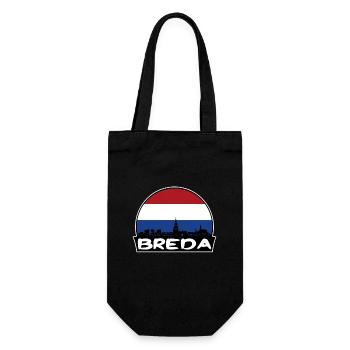 Breda Pays-Bas Flag Skyline Silhouette Voyage - Sac à bouteille - noir - Devant