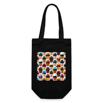 Face In Hat Pattern - Gift Bag for Bottles - black - Front