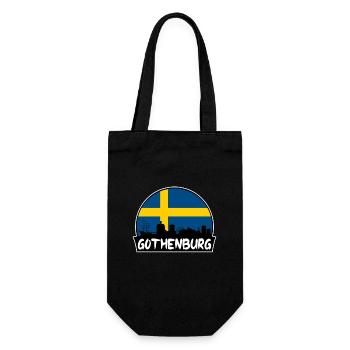 Göteborg Suède Flag Skyline Silhouette Voyage - Sac à bouteille - noir - Devant