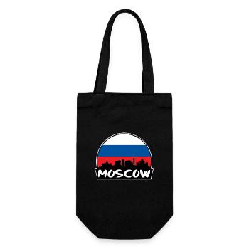 Moskau Russland Flagge Skyline Silhouette Reisen - Geschenkbeutel für Flaschen - Schwarz - Vorne