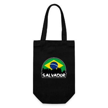 Salvador Brazil Flag Skyline Silhouette Travel - Gift Bag for Bottles - black - Front