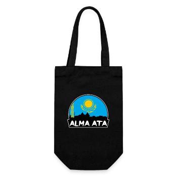 Alma Ata Kazakhstan Flag Skyline Silhouette Travel - Gift Bag for Bottles - black - Front