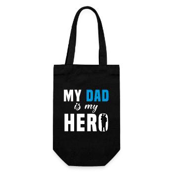 My father is my hero - Gift Bag for Bottles - black - Front