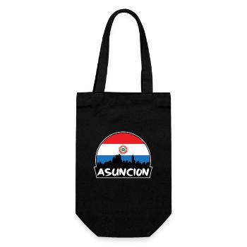 Asuncion Paraguay Flag Skyline Silhouette Travel - Gift Bag for Bottles - black - Front