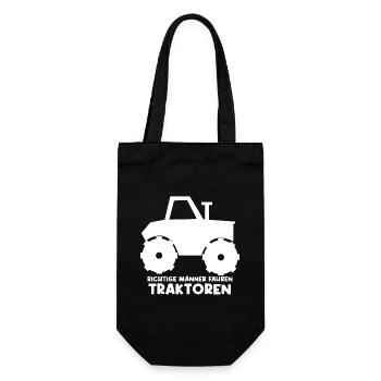 Cooler Spruch Traktor Feld Bauernhof Nutzfahrzeug - Geschenkbeutel für Flaschen - Schwarz - Vorne