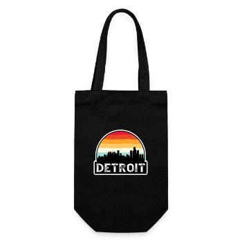 Detroit Michigan USA Flagge Skyline Reisesouvenir - Geschenkbeutel für Flaschen - Schwarz - Vorne