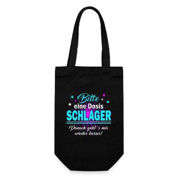 Eine Dosis Schlager bitte - Geschenkbeutel für Flaschen - Schwarz - Vorne