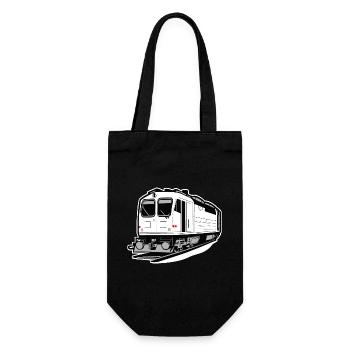 Locomotive, train, chemin de fer - Sac à bouteille - noir - Devant