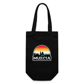 Murcia Spanien Flagge Skyline Reisesouvenir - Geschenkbeutel für Flaschen - Schwarz - Vorne