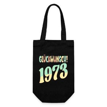 Glückwunsch Jahr 1973 - GEBURTSTAG RETRO - Geschenkbeutel für Flaschen - Schwarz - Vorne