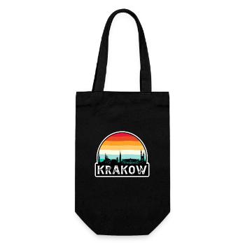 Krakau Polen Flagge Skyline Reisesouvenir - Geschenkbeutel für Flaschen - Schwarz - Vorne