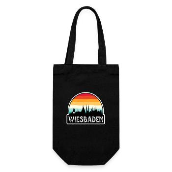 Wiesbaden Deutschland Flagge Skyline Reise Souvenir - Geschenkbeutel für Flaschen - Schwarz - Vorne