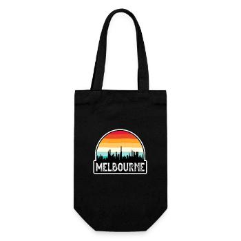 Melbourne Australien Flagge Skyline Reisesouvenir - Geschenkbeutel für Flaschen - Schwarz - Vorne