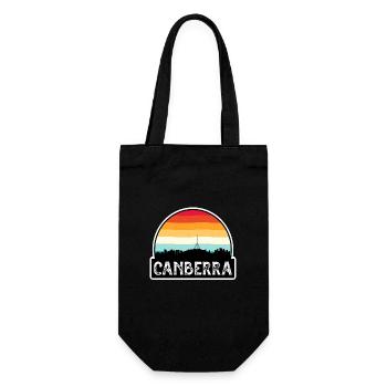 Canberra Australien Flagge Skyline Reise-Souvenir - Geschenkbeutel für Flaschen - Schwarz - Vorne