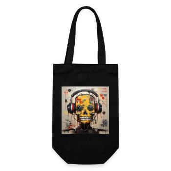 SKULL MUSIC STREEET ART - Gift Bag for Bottles - black - Front